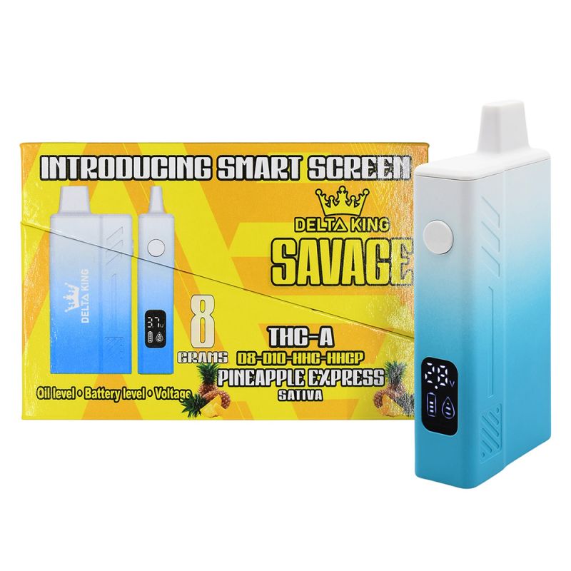 Delta King Savage 8g THC-A D8-D10-HHC-HHCP Disposable: Pineapple Express (Sativa)