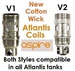 Single,  Cotton Wick Atlantis Coil Heads
